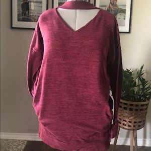 Burgundy tunic sweater